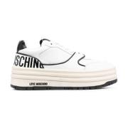 Chunky Sneakers Wit/Zwart Moschino , White , Dames
