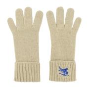 Cashmere Handschoenen met EKD Borduurwerk Burberry , Beige , Heren