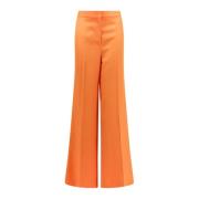 Flared Viscose Broek Stella McCartney , Orange , Dames