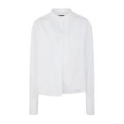 Optisch Witte Cropped Box Shirt Jil Sander , White , Dames