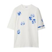T-shirts en Polos met rozenprint Burberry , White , Heren