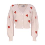 Cardigan met Hartenborduursel MC2 Saint Barth , Pink , Dames