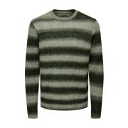 Gradient Crew Knit Sweater Only & Sons , Green , Heren