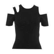 Top met uitsparingen en elastische inzet Liu Jo , Black , Dames