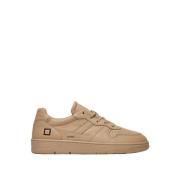 Beige Leren Court Sneakers D.a.t.e. , Beige , Heren