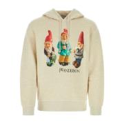 Zand Melange Katoenen Sweatshirt JW Anderson , Beige , Heren