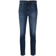 Blauwe High-Waisted Skinny Jeans Dondup , Blue , Dames