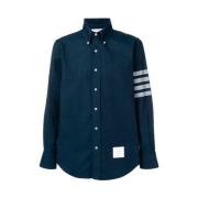 Tonal 4 Bar Straight Fit Overhemd Thom Browne , Blue , Heren