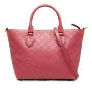 Pre-owned Leather handbags Gucci Vintage , Pink , Dames