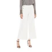 Wijde Geknipte Hoge Taille Broek Simona Corsellini , White , Dames