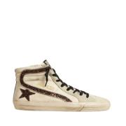 Slide Sneakers met Glitter Ster Appliqué Golden Goose , Multicolor , H...