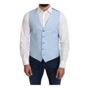 Stijlvolle Blauwe Logo Vest Dolce & Gabbana , Blue , Heren