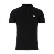 Zwart Piquet Polo Shirt Dolce & Gabbana , Black , Heren