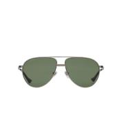 Metalen Aviator Zonnebril met Groene Lenzen Gucci , Gray , Unisex