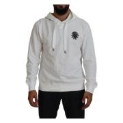 Hoodie met logo in wit katoen Dolce & Gabbana , White , Heren