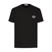 Zwarte T-shirts Polos voor Heren Valentino Garavani , Black , Heren