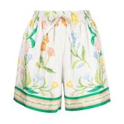 Zijden shorts met bloemenprint Casablanca , Multicolor , Dames