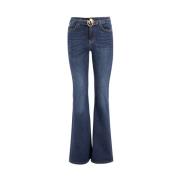 Donkere Wassing Flare Fit Jeans Pinko , Blue , Dames