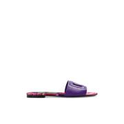 Slippers met logo Dolce & Gabbana , Purple , Dames