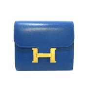 Pre-owned Leather wallets Hermès Vintage , Blue , Dames