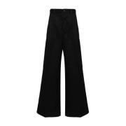 Zwarte Yoke Broek Maison Margiela , Black , Dames