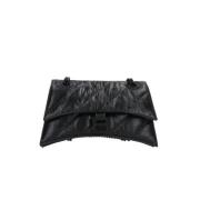 Zwarte Crush Matelassé Leren Schoudertas Balenciaga , Black , Dames