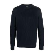 Blauwe Sweaters voor Heren Roberto Collina , Blue , Heren