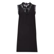 Zwarte Kanten Inzet Jurk Liu Jo , Black , Dames