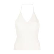Witte Topkleding voor Vrouwen Aw23 Khaite , White , Dames
