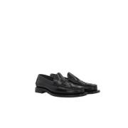 Zwarte Geweven Leren Mocassins Hereu , Black , Dames