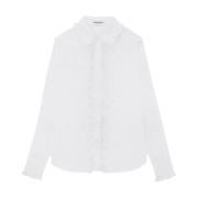 Witte Overhemd met Ruches Saint Laurent , White , Dames