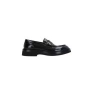 Zwarte Leren Moccasin Schoenen Santoni , Black , Heren