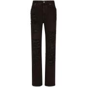 High-waisted Straight Leg Jeans Dolce & Gabbana , Black , Dames