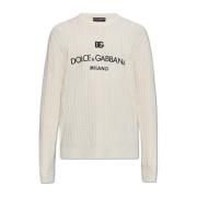 Trui met logo Dolce & Gabbana , Beige , Heren