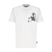 Witte T-shirt met Logo Patch voor Heren Philipp Plein , White , Heren
