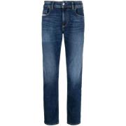 Blauwe Skinny Jeans met Lage Taille Diesel , Blue , Heren