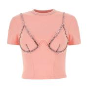 Roze stretch jersey T-shirt Area , Pink , Dames