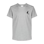 Zafferh-ga Grijs T-shirt met Zwart Logo Isabel Marant , Gray , Heren