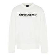 Heren Sweatshirt zonder capuchon Armani Exchange , White , Heren