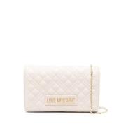 Quilted Ivoor Tas met Afneembare Schouderband Love Moschino , Beige , ...