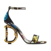 Bedrukte satijnen Keira sandalen Dolce & Gabbana , Multicolor , Dames