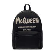 Grafische rugzak Alexander McQueen , Black , Heren