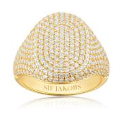 Vergulde Statement Ring met Zirkonia's Sif Jakobs Jewellery , Yellow ,...