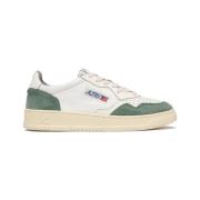 Retro witte en groene leren sneakers Autry , White , Heren