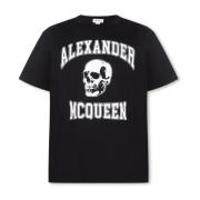 Bedrukt T-shirt Alexander McQueen , Black , Heren