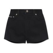 Denim shorts met hoge taille Dolce & Gabbana , Black , Dames