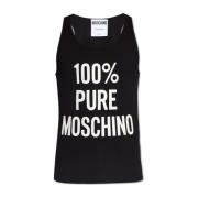 Mouwloos T-shirt Moschino , Black , Heren