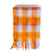 Herfst/Winter Geruite Sjaal Only , Orange , Dames