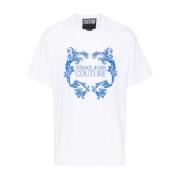 Witte T-shirts en Polos met Barocco Print Versace Jeans Couture , Whit...