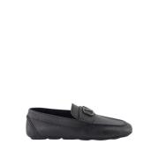 VLogo Ostrich Leather Loafers Valentino Garavani , Black , Heren